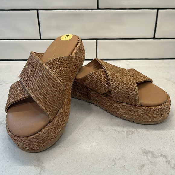 Beach By Matisse Hali Platform Sandal Boho Raffia Woven Women’s Size 7 - Picture 10 of 16